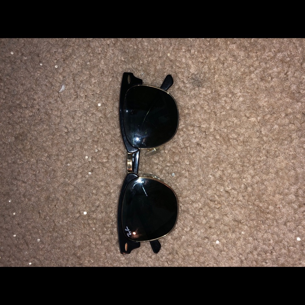 Gold and black ray ban clubmaster sunglasses